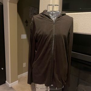 Aventura hooded cardigan with zip front